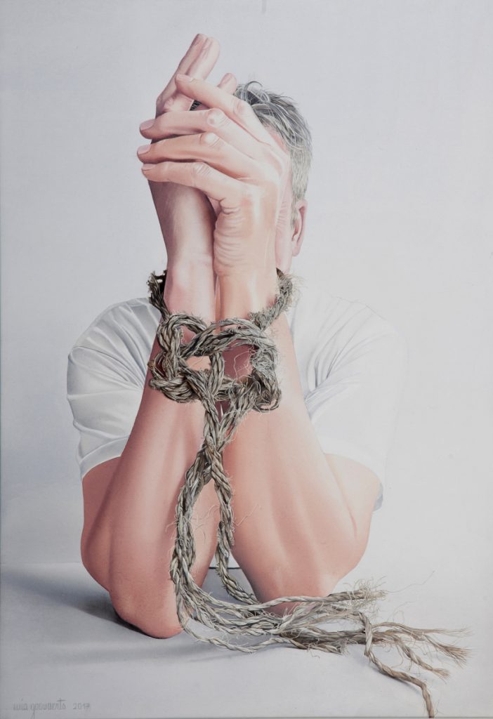 Liefdeknoop, 2017- Olieverf op paneel, 50 x 34 x 1.50 cm