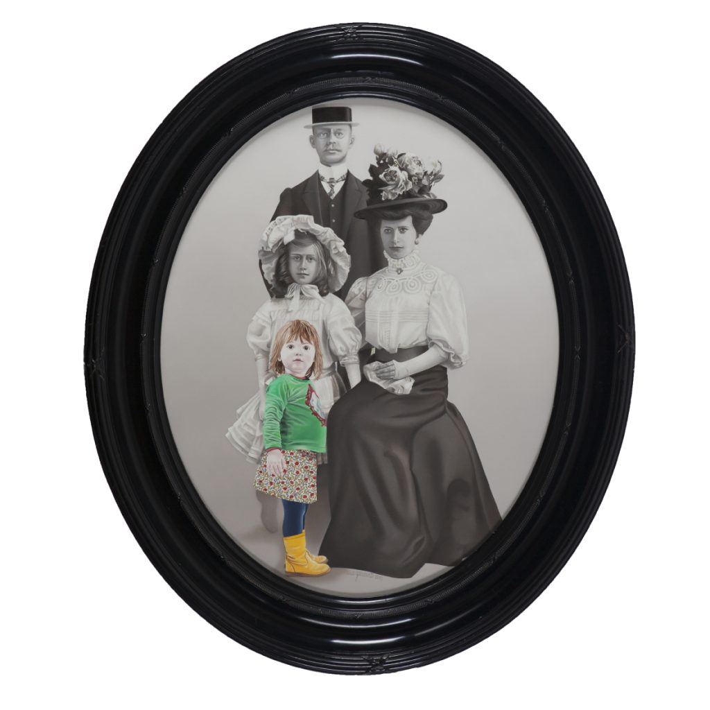 Vroeger- nu, 2011- Olieverf op paneel, 51 x 40 x 1.50 cm